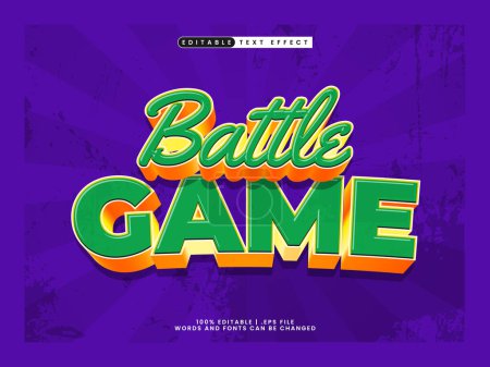 Illustration for Battle game editable text effect - Royalty Free Image