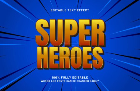super héros 3d effet de texte modifiable