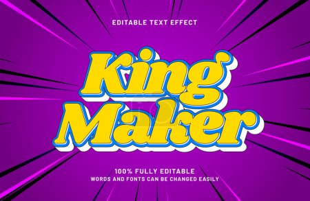 roi fabricant 3d effet de texte modifiable