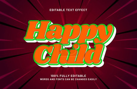 heureux enfant 3d effet de texte modifiable