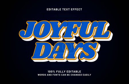 jours joyeux 3d effet de texte modifiable