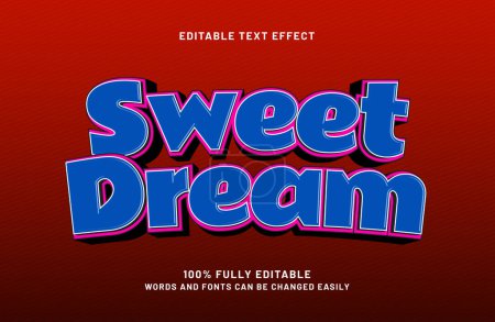 doux rêve 3d effet de texte modifiable