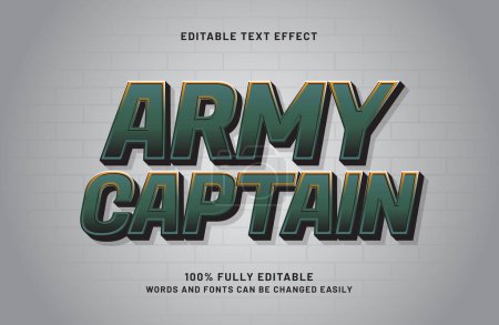 capitaine de l'armée 3d effet de texte modifiable