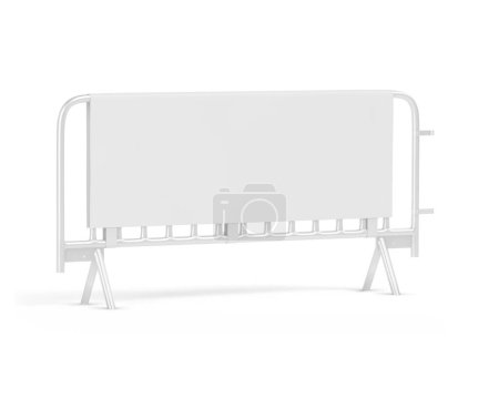 Barrier with Poster Mockup