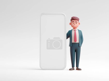 Character Business Man with Phone 