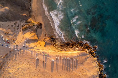 Luftaufnahme der Küste Fuerteventuras in La Pared