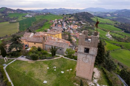 Aerial view of Peglio in Marche Region in Italy