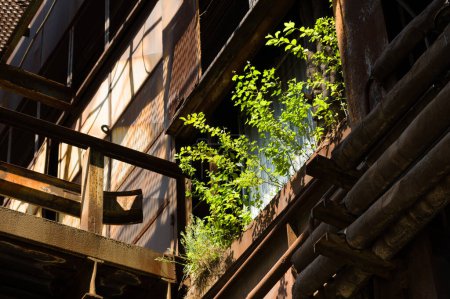 Téléchargez les photos : Bâtiment abandonné dans la zone industrielle de Dolni Vitkovice, Ostrava, République tchèque - en image libre de droit