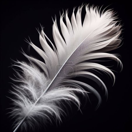 hermosa pluma blanca sobre fondo negro