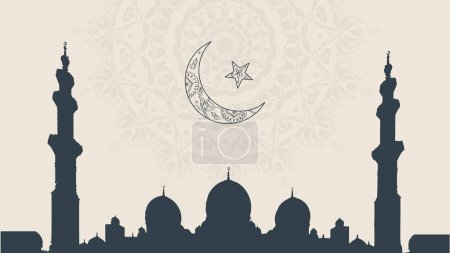 Téléchargez les illustrations : Carte de voeux Eid Moubarak - en licence libre de droit