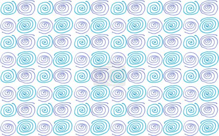 Entdecken Sie die faszinierende Schönheit dieses Bildes, das ein faszinierendes Muster blauer und hellblauer Spiralen vor einem makellosen weißen Hintergrund aufweist. Jede Spirale aufwendig gestaltet.