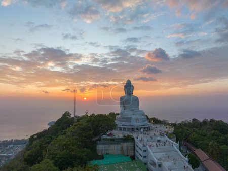 Photo for Aerial view Phuket big Buddha in beautiful sunset - Royalty Free Image