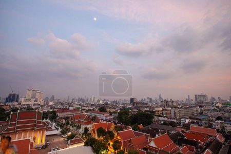 Photo for Aerial view of Bangkok in sunset - Royalty Free Image