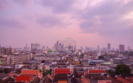 Photo for Aerial view of Bangkok in sunset - Royalty Free Image