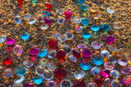 Photo for Colorful diamonds on the beach - Royalty Free Image