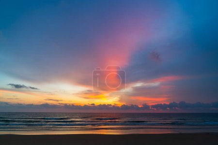Photo for Amazing pink sky above Karon beach Phuket at colorful sunset - Royalty Free Image