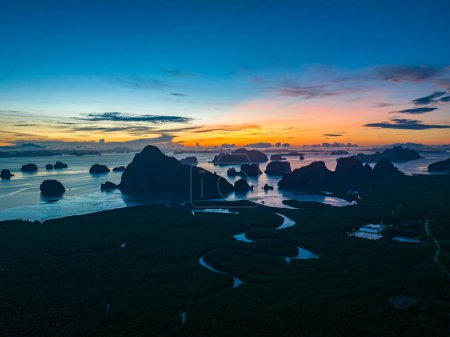 Photo for Amazing sunrise above the island at Samed Nang Chee Phang Nga - Royalty Free Image