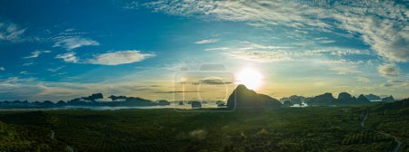 Photo for Panorama view amazing sunrise above the island at Samed Nang Chee Phang Nga - Royalty Free Image