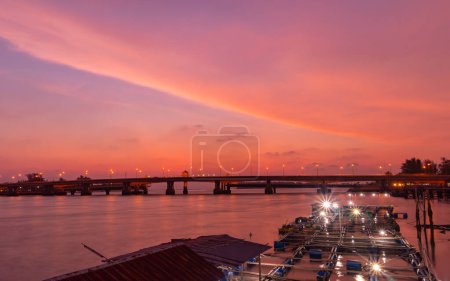 Photo for Amazing colorful sky above Sarasin bridge - Royalty Free Image