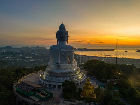 Photo for Amazing sweet sky in sunrise at Phuket big Buddha. - Royalty Free Image