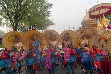 Photo for Bangkok,Thailand-April,11,2024:Nang Noppamas procession on Songkran day - Royalty Free Image