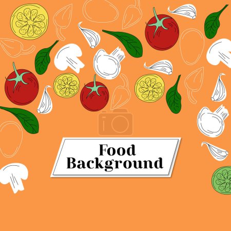Free vector food line sketch in illustration food color background