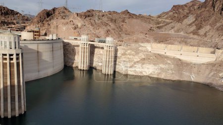 Photo for This photo shows the alarming effects of the drought on the Hoover Dam and Lake Mead at the Breast. - Royalty Free Image
