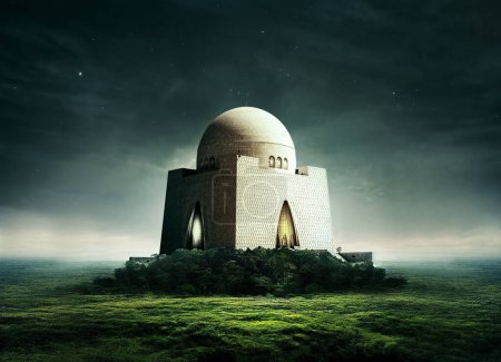 Photo for The magnificent Mausoleum of Muhammad Ali Jinnah, founder of Pakistan - Royalty Free Image