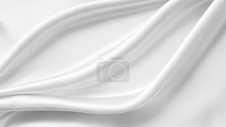 Flux dynamique de satin blanc avec fond plis détaillés