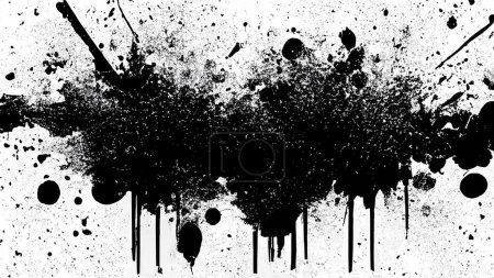 Tinta abstracta Explosión Negro sobre blanco
