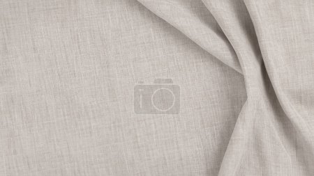 Tejido de lino texturizado gris con pliegues suaves