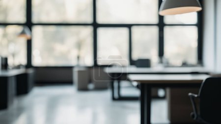 Blurred Modern Office Space with Large Windows