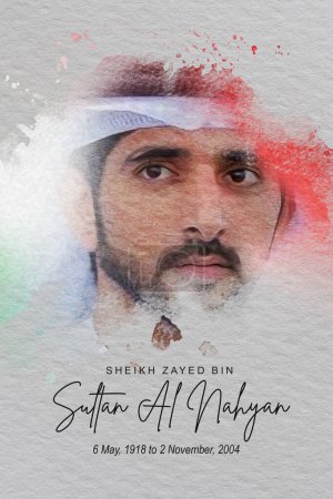 Foto de Su Alteza Shiekh Hamdan Bin Rashed Al Maktoum Príncipe Heredero de Dubai dibujo digital ilustración - Imagen libre de derechos
