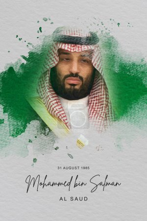 Photo for Prince Mohamed Bin Salman Al Saud the Crown Prince of Saudi Arabia digital drawing Illustration - Royalty Free Image