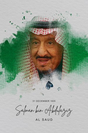 Téléchargez les photos : Salman bin Abdulaziz Al Saud, Roi d'Arabie Saoudite, Premier ministre d'Arabie Saoudite Illustration numérique du dessin - en image libre de droit