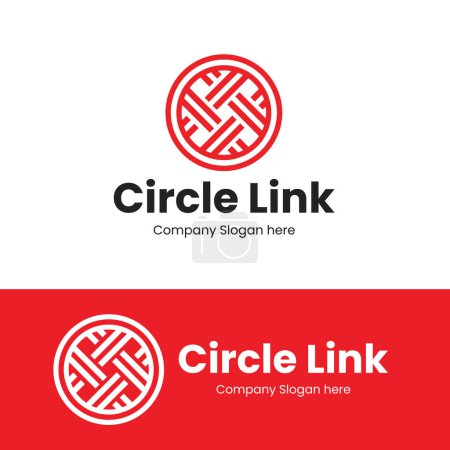 Illustration for Circle link logo connection symbol social icon design vector - Weave Symbol - Royalty Free Image