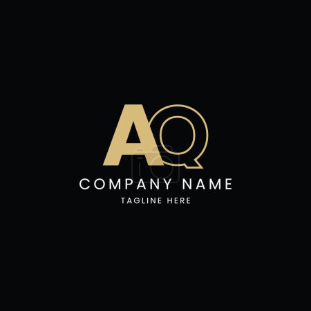 Ilustración de Alfabeto letras icono logo AQ monograma - Imagen libre de derechos