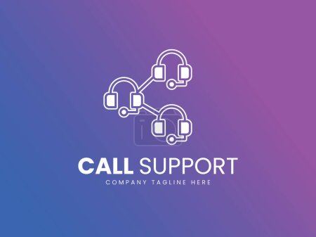 Ilustración de Logo del centro de llamadas, servicio al cliente, diseño del logotipo plantilla vectorial - Imagen libre de derechos