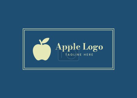 Illustration for Apple logo design in minimalistic style - Royalty Free Image