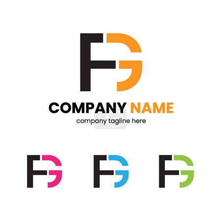 Ilustración de Diseño del logotipo de FG, Concepto del logotipo de Initials, Inspiración del emblema del monograma, Emblema creativo de FG, Diseño personalizado de la marca de letras, Logo de las iniciales minimalistas, Tipografía del logotipo de FG, Concepto moderno del monograma - Imagen libre de derechos