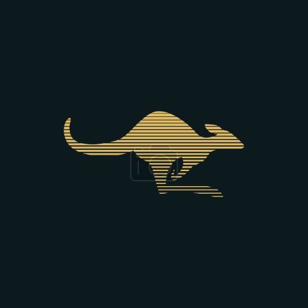 Téléchargez les illustrations : Conception d'art vectoriel de logo de ligne de Kangourou utilisée pour n'importe quel type d'entreprises et de produits - en licence libre de droit