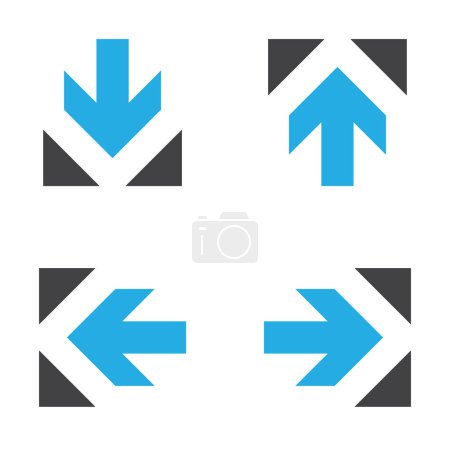 Téléchargez les illustrations : Définir l'icône flèche. Collection différentes flèches signe. Flèches vectorielles noires vecteur - en licence libre de droit
