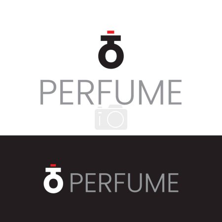 Illustration for Perfume Logo design with bottle symbol - Royalty Free Image