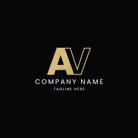 Ilustración de Un logotipo negro y dorado con letras av - Imagen libre de derechos