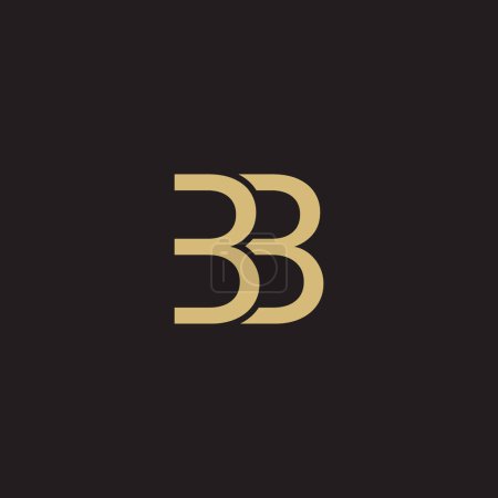 Téléchargez les illustrations : Un logo noir et or avec les lettres bb - en licence libre de droit