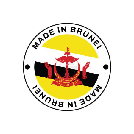 Illustration for Made in BRUNEI circle stamp with flag on white background vector illustration. - Royalty Free Image