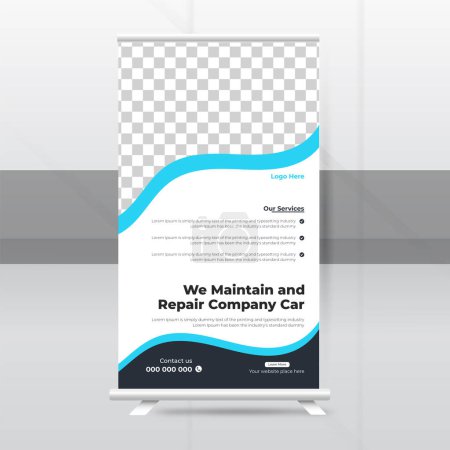 Illustration for Roll up banner design for your business company - Royalty Free Image