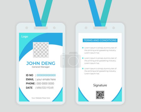 Illustration for Employee Id card design Template For Your Business - Royalty Free Image