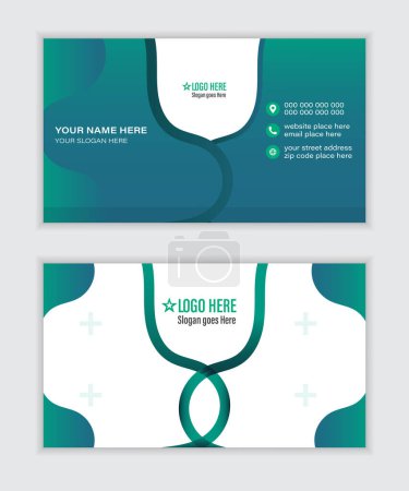 Illustration for Medical Business Card Vector Design Template and Healthcare Services - Royalty Free Image