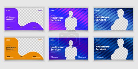 Bundle Online Medical Video Thumbnail and Social Media Or Web Banner Template Design